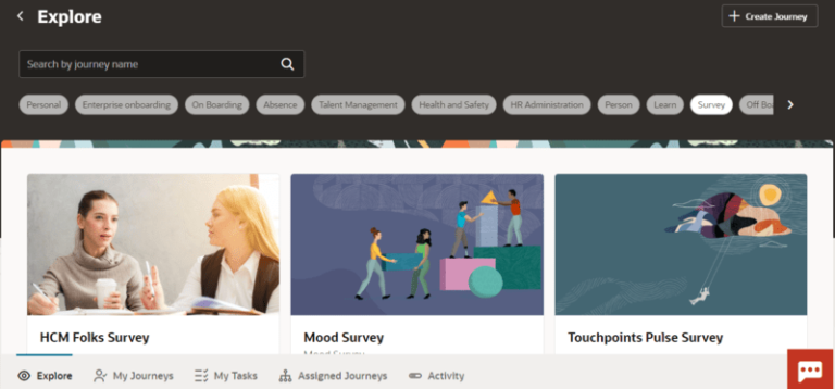 Learn About Oracle Cloud Survey Journeys HCM Folks