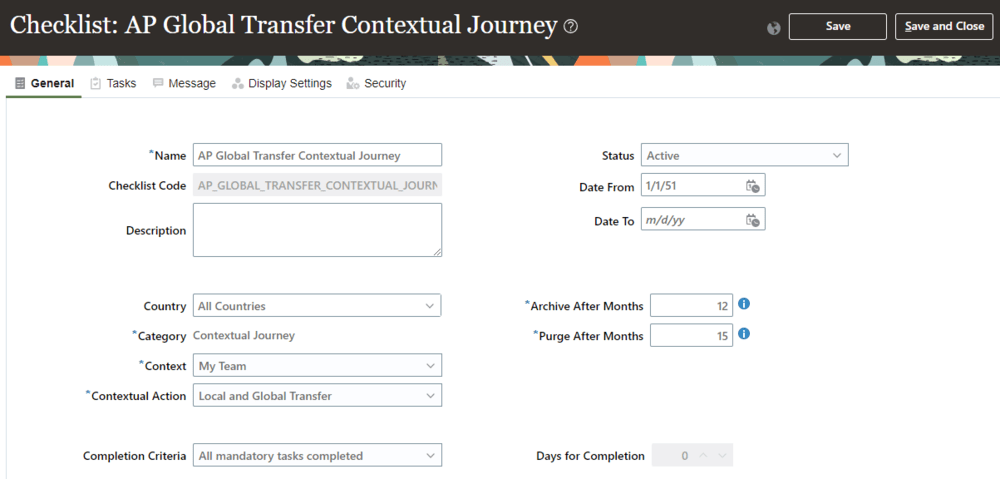 Contextual Journeys Configuration