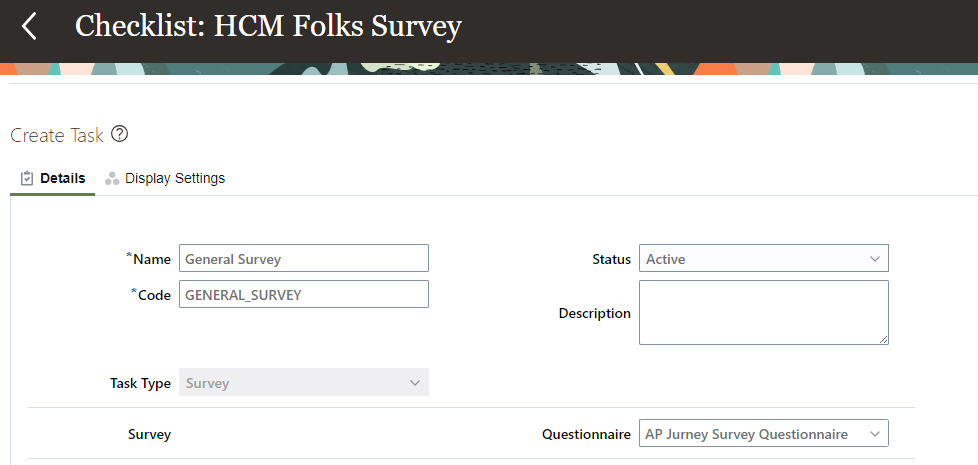 Configure Survey Task