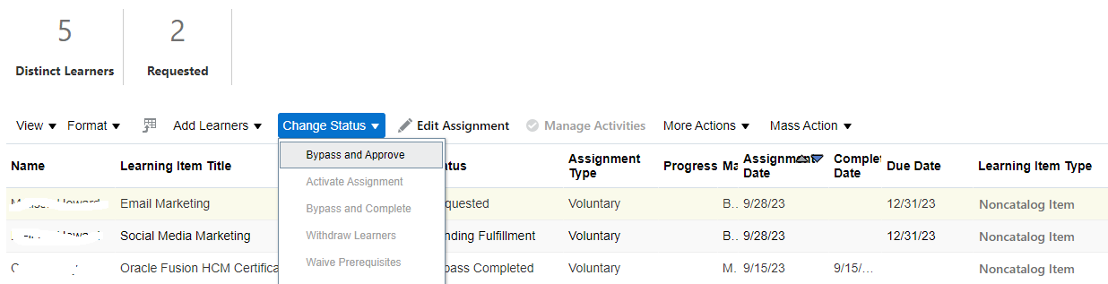 Learn to Change Assignment Status