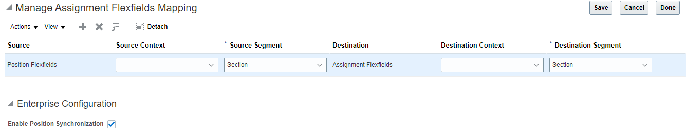 Manage Assignment Flexfield Mapping