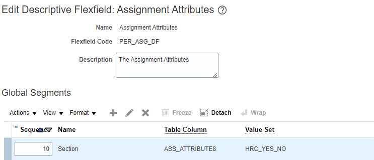 oracle hcm assignment dff