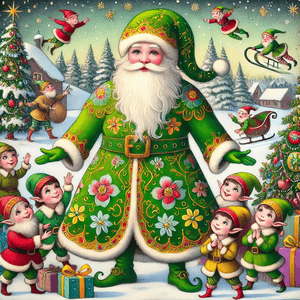 Santa Claus without red color